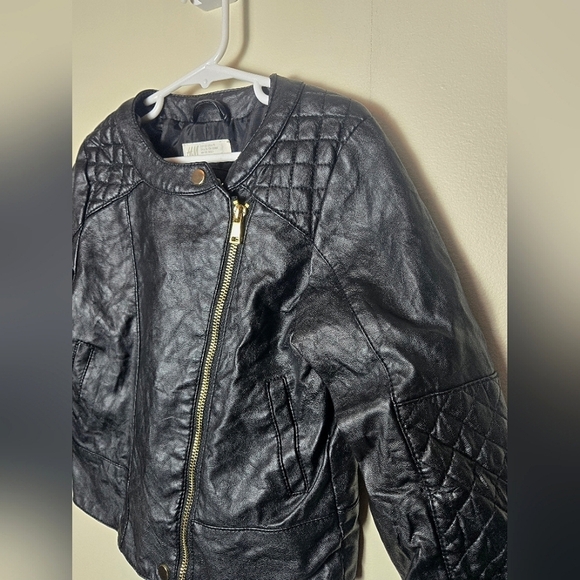 Girl's H&M Faux Leather Moto Jacket, Size 6/7 - Picture 2 of 3